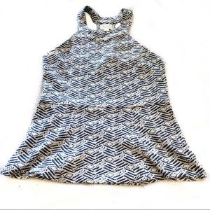 Anthro Deletta Blue White Peplum Tank Top Halter